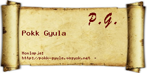 Pokk Gyula névjegykártya